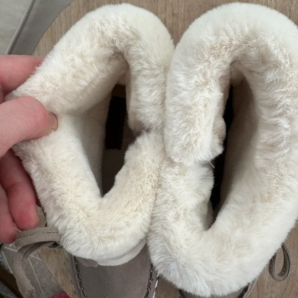 ILSE JACOBSEN Gray & Ivory Soft Shearling Foldover Tulip Boot Eur 38 US 7.5 - Picture 9 of 10